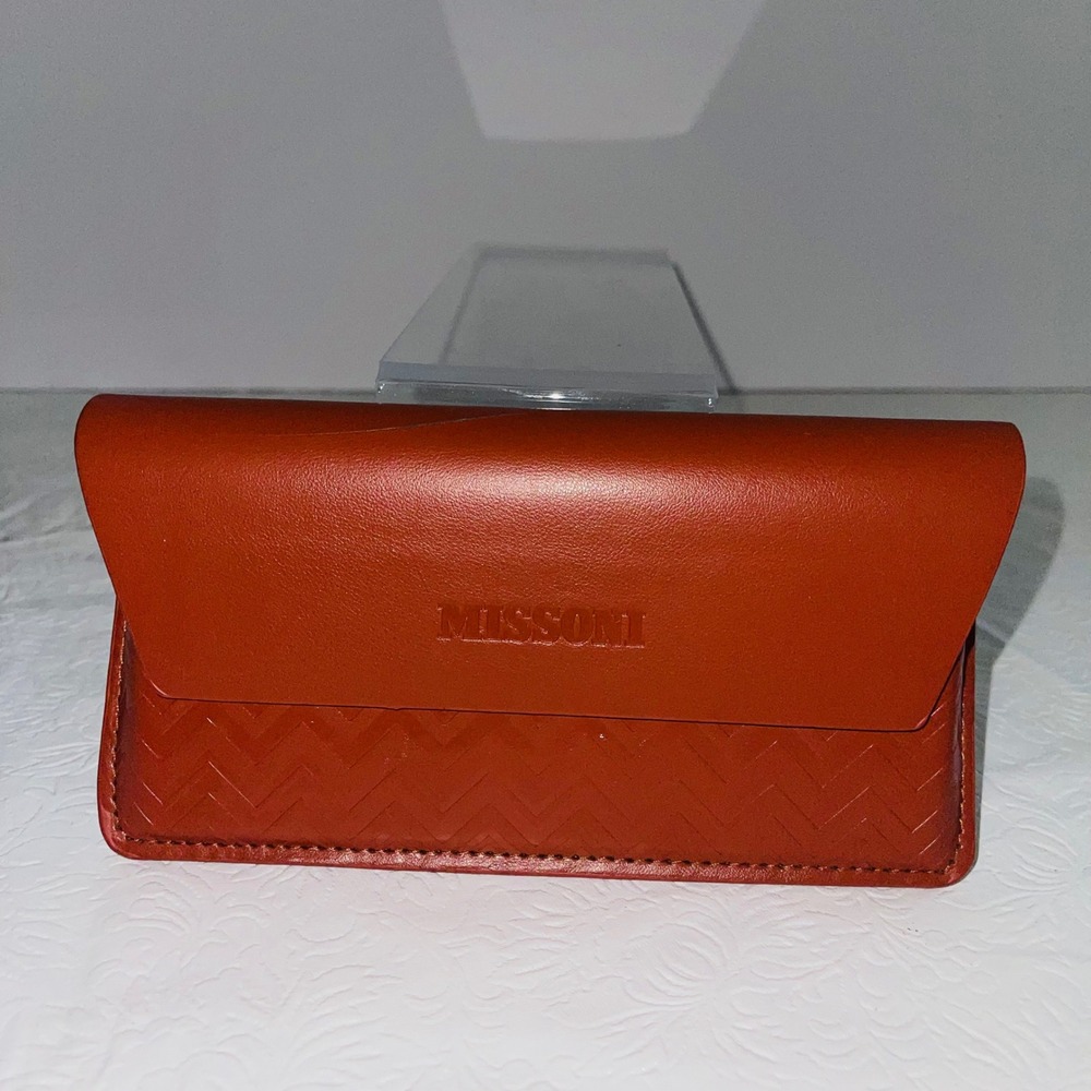 Missoni Chevron Embossed Eyewear Case Faux Leather Burnt Orange READ